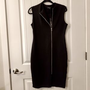 Curve Hugging Full Zip Dress - Sleeveless